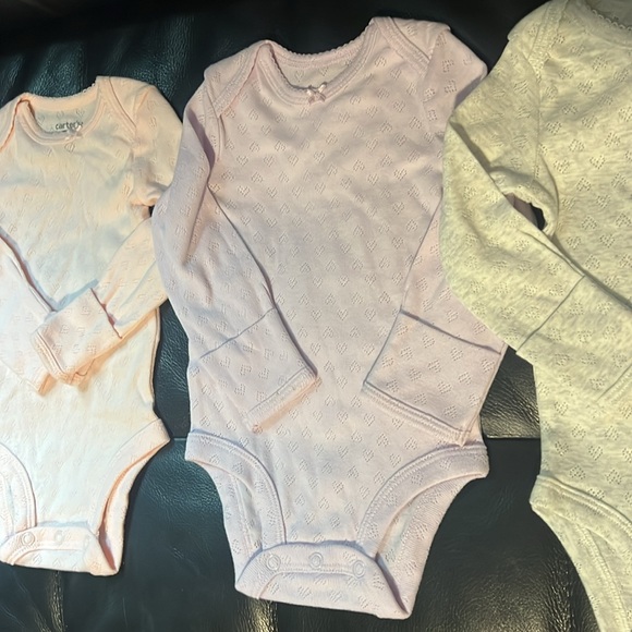 Carter's Blue and Pink Bodysuits Set Soft Cotton One Pieces - Picture 4 of 5